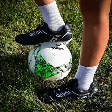 Футбольні бутси Valencia SG для чоловіків, м'яке поле, чорно-білі (38.5 EU)