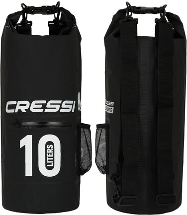 Водонепроникна сумка CRESSI для дайвінгу, плавання, риболовлі, катання на човні, каяку, рафтингу, кемпінгу та сноубордингу, чорна, 10 л