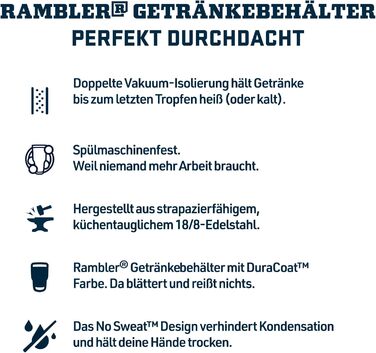 Термофляга YETI Rambler 16 oz (473 мл) з кришкою Commuter, нержавіюча сталь, Navy