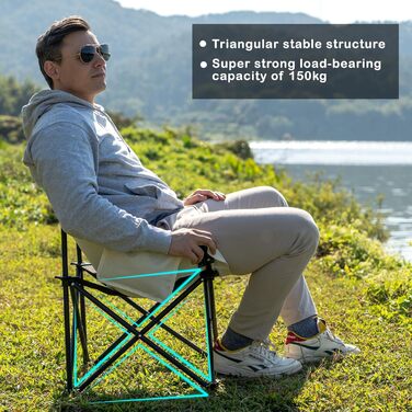 Складний стілець U2PICK для кемпінгу: легкий, зручний, до 160 кг, з сумкою, бежевий