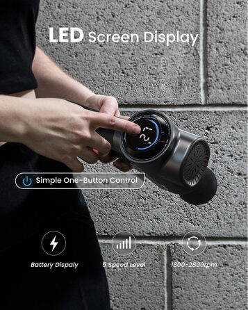 Масажний пістолет RENPHO Active з Bluetooth, глибокотканинний масажер для м'язів спини, USB-C зарядка, подарунок для сім'ї
