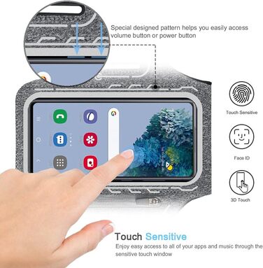 Спортивний браслет на руку JEMACHE для Samsung Galaxy S25/S24/S23/S22 Ultra/Plus/FE з кріпленням для навушників Buds Plus (Сірий)