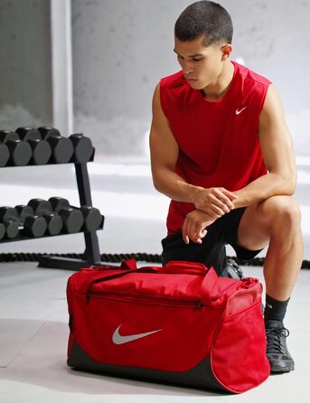 Спортивна сумка Nike Brasilia M - X Duffel, червона (Tough Red/Black/Reflect Silver), універсальний розмір