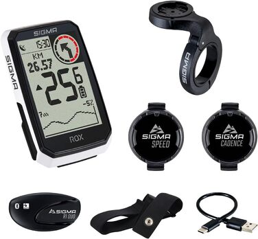 Велокомп'ютер SIGMA ROX 4.0 Special Edition GPS бездротовий з навігацією та датчиком для електронного велосипеда (білий)
