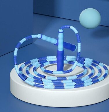 Скакалка для фітнесу Cafurty з м'якими намистинами, без спутанню, регульована довжина, 9.8 футів (блакитна)