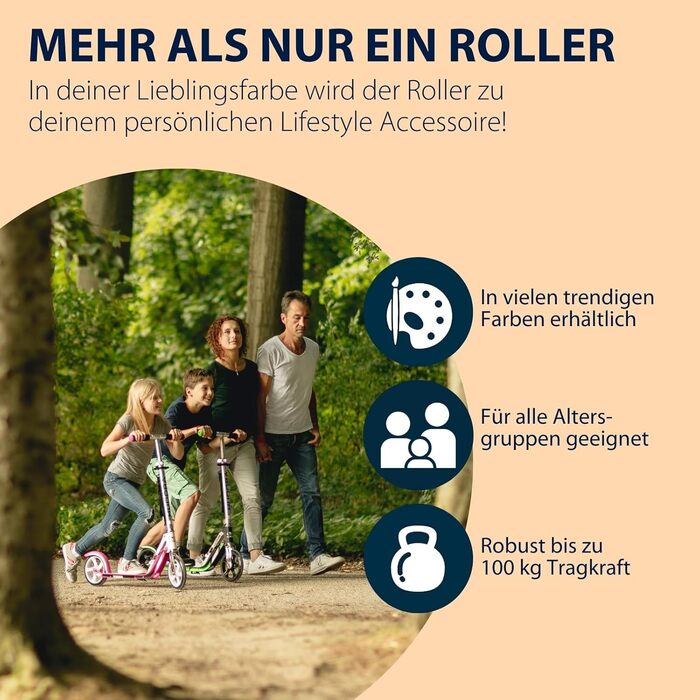 Самокат HUDORA BigWheel 205 алюмінієвий, складаний, регульований, для дітей та дорослих, до 100 кг