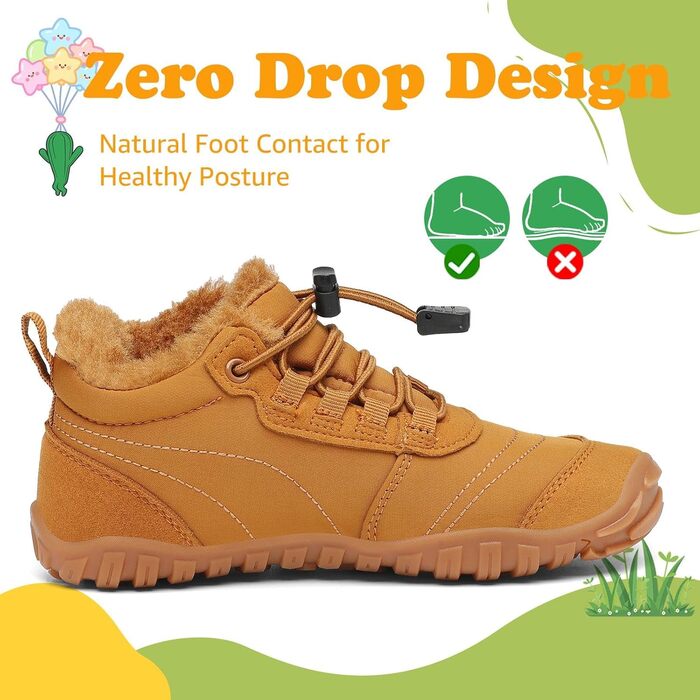 Дитячі зимові шкарпетки-черевики Saguaro, теплі, з підкладкою, для прогулянок, розмір 26-36, коричневі