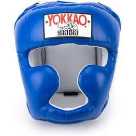 Боксерський шолом YOKKAO преміум зі шкіри для муай-тай, боксу, кікбоксингу, спарингів і змагань, з посиленим захистом щік, ручна робота
