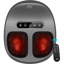 Електричний масажер для ніг Snailax Shiatsu з підігрівом та глибоким розминанням. Для лікування п'яткової шпори, подарунок для жінок/чоловіків. Розмір 48, срібний колір.