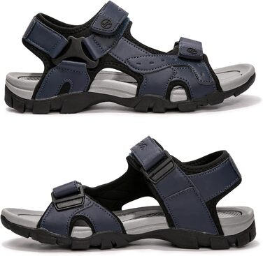 Чоловічі сандалії HEVA Leder Outdoor Sport Trekking Wander (44 EU, Nebel Blau)