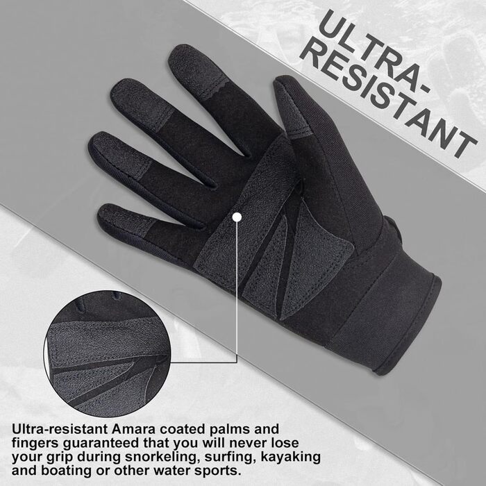 Рукавички XUKER з неопрену, 1,5 мм та 2 мм, для дайвінгу, снорклінгу, веслування, серфінгу, каякінгу, каное, підводного полювання, катання на лижах та інших водних видів спорту, 2 мм XXL