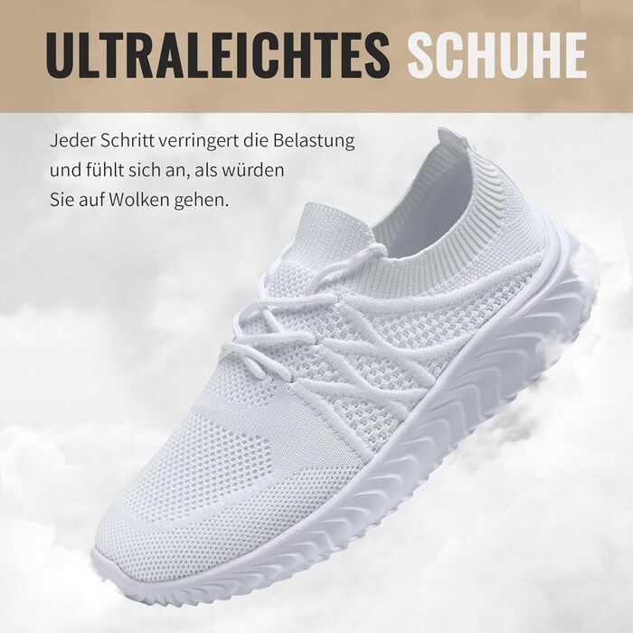 Жіночі кросівки для спорту: зручні, легкі, для занять у залі, бігу та тенісу. Білі, 37 EU