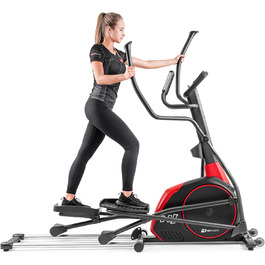 Еліптичний тренажер Hop-Sport HS-095CF з підкладкою, 30 кг маховик, максимальна вага користувача 135 кг, чорний