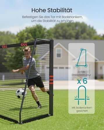 Футбольні ворота SONGMICS 300x200x120 см: сталеві, з сіткою PE, для саду, пляжу та вулиці