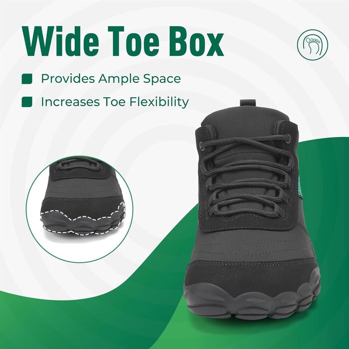 Босими кросівки для чоловіків та жінок Saguaro: легкі, зручні, з нульовим дропом, розмір EU 36-48, чорний