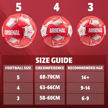 Офіційний футбольний м'яч Arsenal FC, розмір 4, червоний, ліцензія клубу, подарунок для фанатів