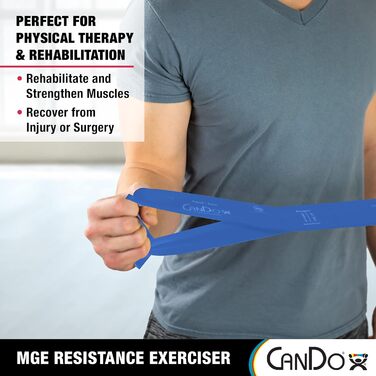 Фітнес-стрічка CanDo Multi-Grip, синя, сильний опір, для тренувань