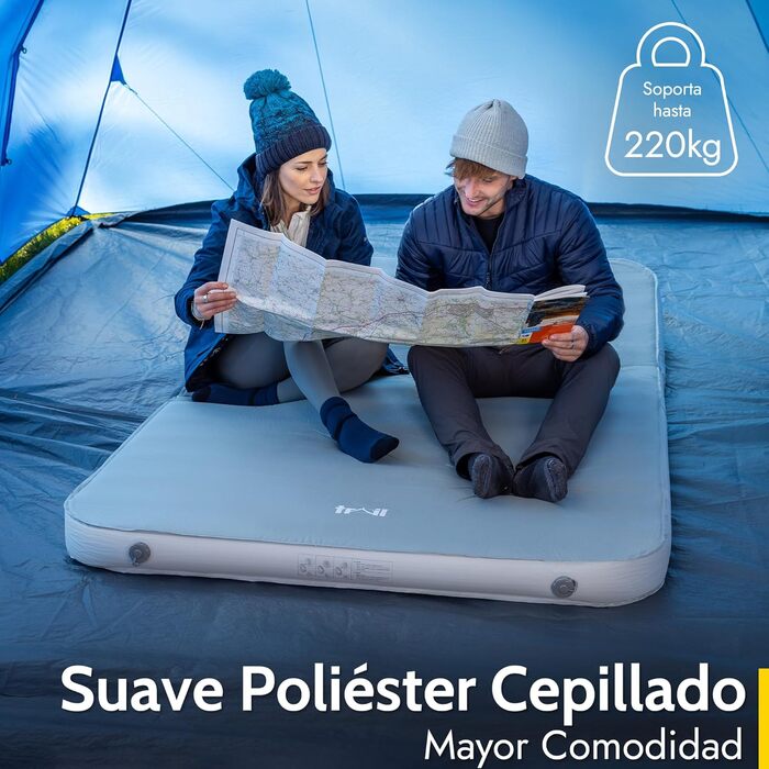 Каремат туристичний самонадувний Trail Outdoor 200x70x10 см з піною Memory Foam для кемпінгу та відпочинку