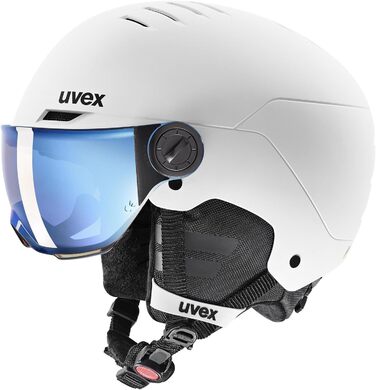 Дитячий велосипедний шолом uvex Rocket jr Visor Single, біло-чорний матовий, 54-58 см