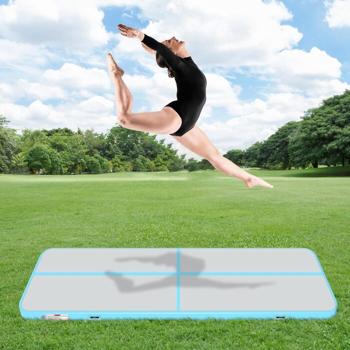 Надувний килимок для гімнастики BPB з електронасосом. 10 футів (300x100x10 см). Для дому, спортзалу, челедангу, йоги, пілатесу, бойових мистецтв, пляжу та водяних розваг.