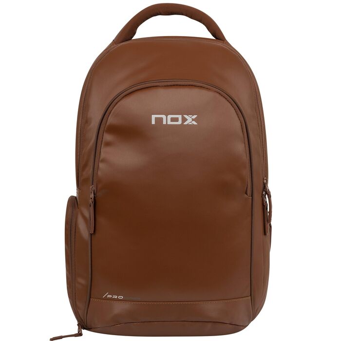 Рюкзак для падел-тенісу NOX Pro Series 28л: Захист ракетки та ноутбука, відділення для взуття, зручні лямки (коричневий)