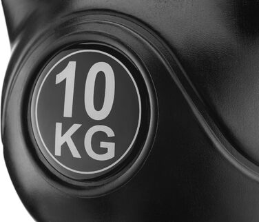 Гиря Gymtek 10 кг для силових тренувань, фітнесу та гімнастики, з ергономічною ручкою, чорна, для домашнього спортзалу