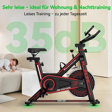 Велотренажер FunLife C1 з Bluetooth та App (FitShow, Kinomap), ремінний привід, плавний регулятор навантаження, регульоване сідло та кермо, до 120 кг, блакитний