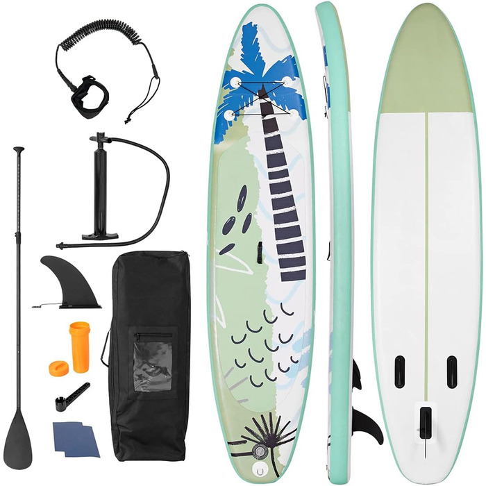 Надувна SUP-дошка RELAX4LIFE 320/335x76x15 см з веслом, насосом, рюкзаком, ремкомплектом та 3 плавниками, для початківців і професіоналів