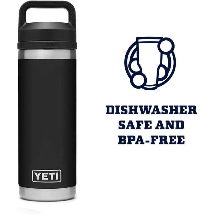 Термобутилка YETI Rambler з кришкою Chug, чорна, 532 мл