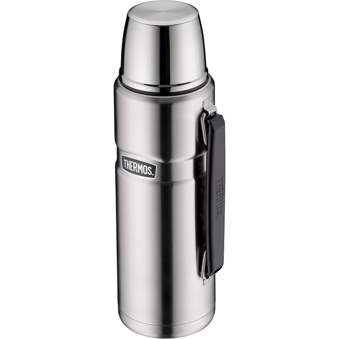 Термос і термочашка THERMOS Stainless King, нержавіюча сталь, 1,2 л + 470 мл, ізольовані, герметичні, для кави, підходять для посудомийки