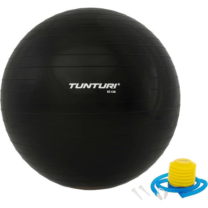 Гімнастичний м'яч Tunturi 65 см, чорний, для фітнесу