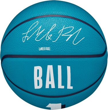 Баскетбольний м'яч Wilson NBA Player Icon для вулиці, розмір 7 (74,9 см) та міні-розмір 3, LaMelo Ball