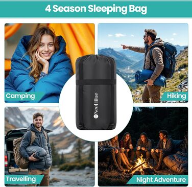 Спальний мішок Mumienschlafsack для дорослих - легкий, компактний, водонепроникний з капюшоном, 220x85 см, для кемпінгу, походів, подорожей (червоний)