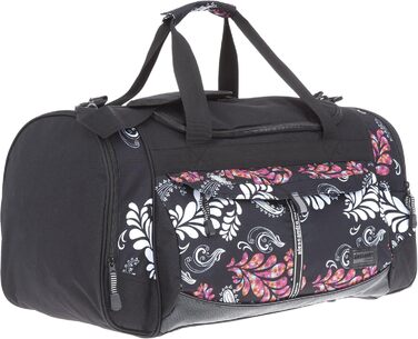 Спортивна сумка ALESSANDRO ELEPHANT Mate 55 см, 45 л, чорний з білим орнаментом, для фітнесу та подорожей