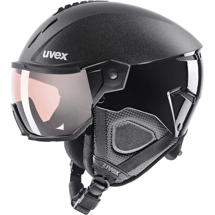 Лижний шолом uvex instinct visor pro v з візором, чорний, регульований розмір 53-56 см, для жінок і чоловіків
