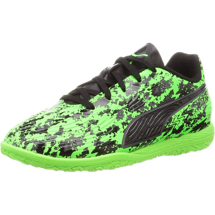 Дитячі футбольні бутси PUMA ONE 19.4 IT Jr Green Gecko Black Gray (32 EU)