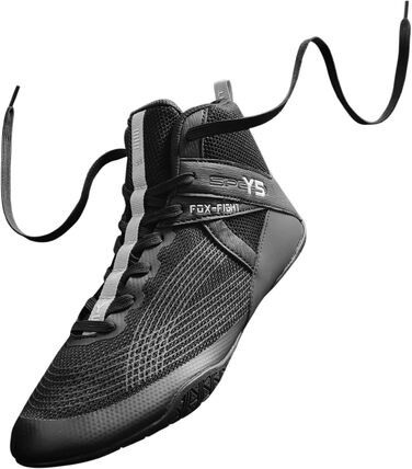 FOX-FIGHT Y5: Боксерські та спортивні кросівки для боротьби, фітнесу та бодібілдингу (39 EU, Чорний, Сірий)