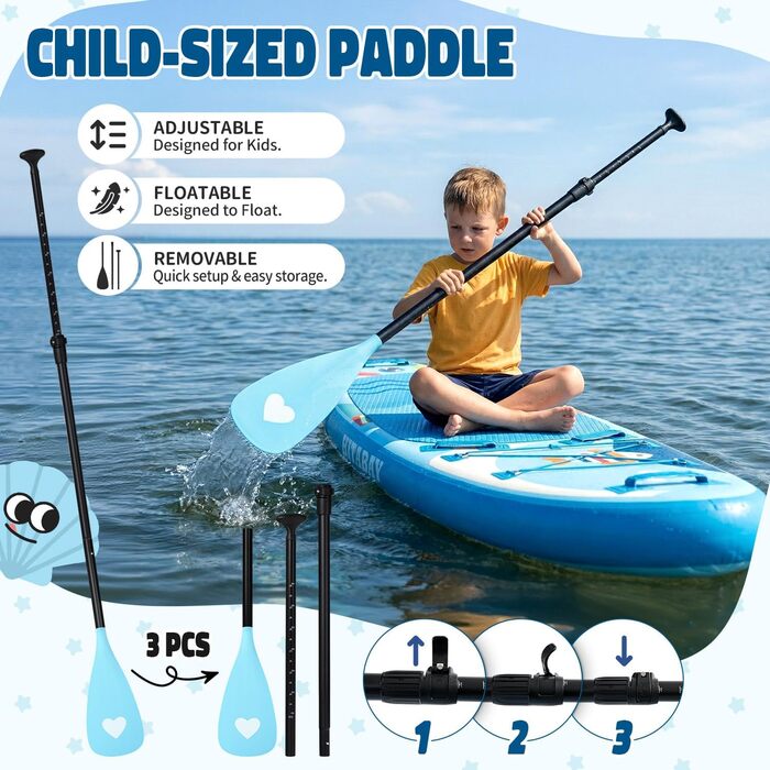 Надувне SUP-борд для дітей та підлітків. Комплект з аксесуарами. Макс. вага: 75/80/120 кг. Дизайн 