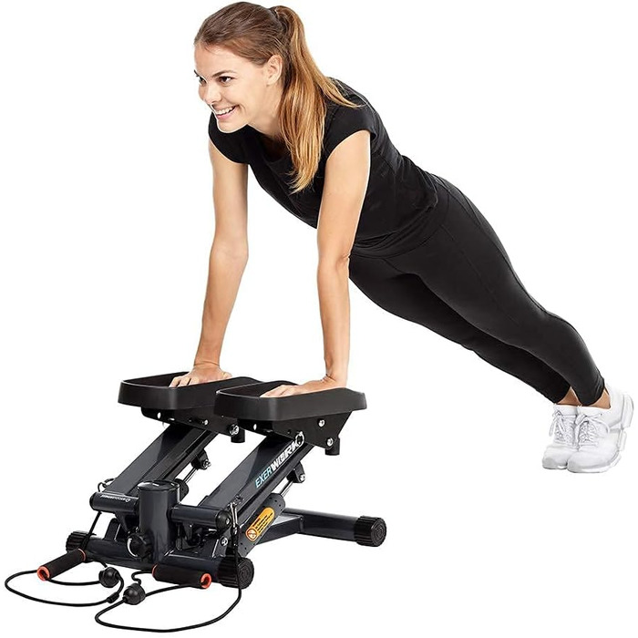 Міні-степпер Exerpeutic EXERWORK 850 Bluetooth, розширена вантажопідйомність, регульована висота кроку, з додатком та налаштуванням цілей тренування