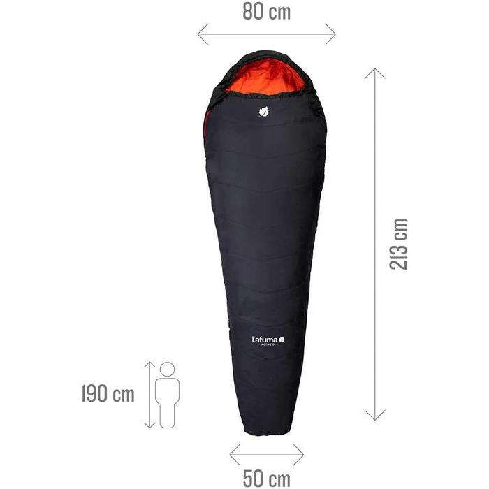 Сплячий мішок Lafuma Active 10, унісекс, блакитний. Відкривання з правого боку