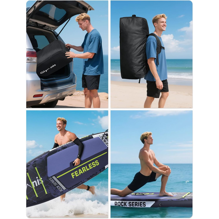 Надувний SUP Борд Glymnis 10'6' для Станд Ап Паддлінг (SUP) 320x81x15см з Алюмінієвим Веслом, Насосом та Аксесуарами