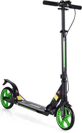 GOPLUS Roller Kinder 8 Jahre: Трюковий самокат для дітей та дорослих, 8 років, з регулюванням висоти, складний, з гальмом та ременем (Зелений)