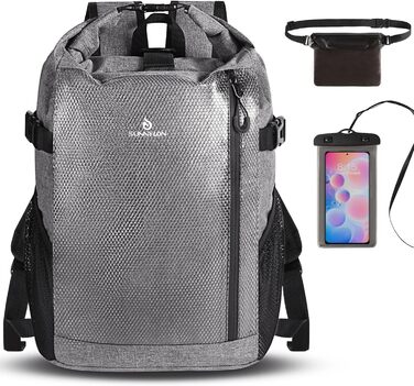 Водонепроникний рюкзак Seesack Rolltop 25L сірий - для плавання, каякінгу, рафтингу