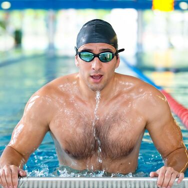 Окуляри для плавання з UV-захистом та антизапарюючим покриттям для дорослих, з чохлом. Не протікають, регульовані силіконові ремінці. Окуляри для плавання для жінок, чоловіків, підлітків