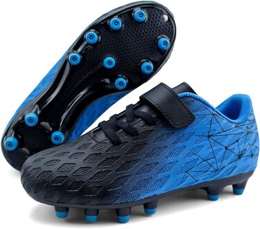 Дитячі футбольні бутси JABASIC Firm Ground для хлопчиків та дівчаток (26 EU, чорний, синій)