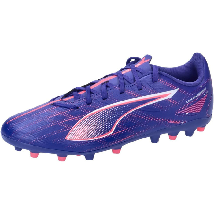 Кросівки футбольні PUMA Ultra 5 Play Mg для гри на твердих поверхнях, 43 EU, Lapis Lazuli/Puma White/Sunset Glow