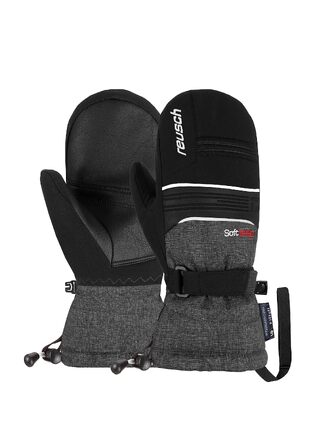 Дитячі гірськолижні рукавички Reusch Softshell, водонепроникні та теплі (чорно-сірі, розмір 4)