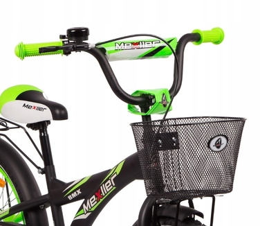 Дитячий велосипед Mexller BMX 20 дюймів, синій, з додатковими колесами