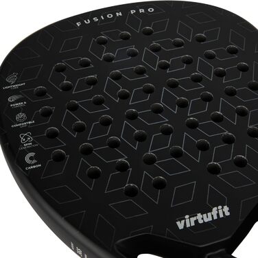 Плече ракетки для падел-тенісу VirtuFit Control: для початківців та досвідчених, гібридна конструкція, білий/срібний (Fusion Pro)