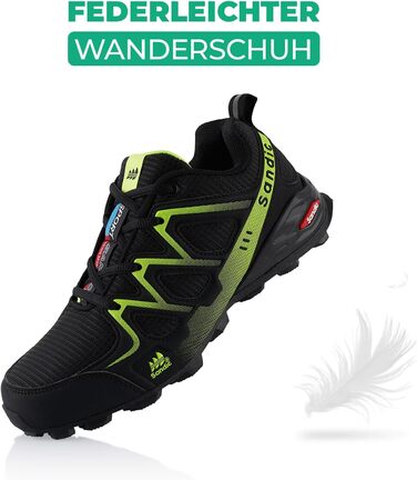 Трекінгові черевики для жінок та чоловіків, трекінгові, для хайкінгу, хайкінгу, пішого туризму, хайкінгу, пішого туризму, зелені, чорні, розмір 38 EU